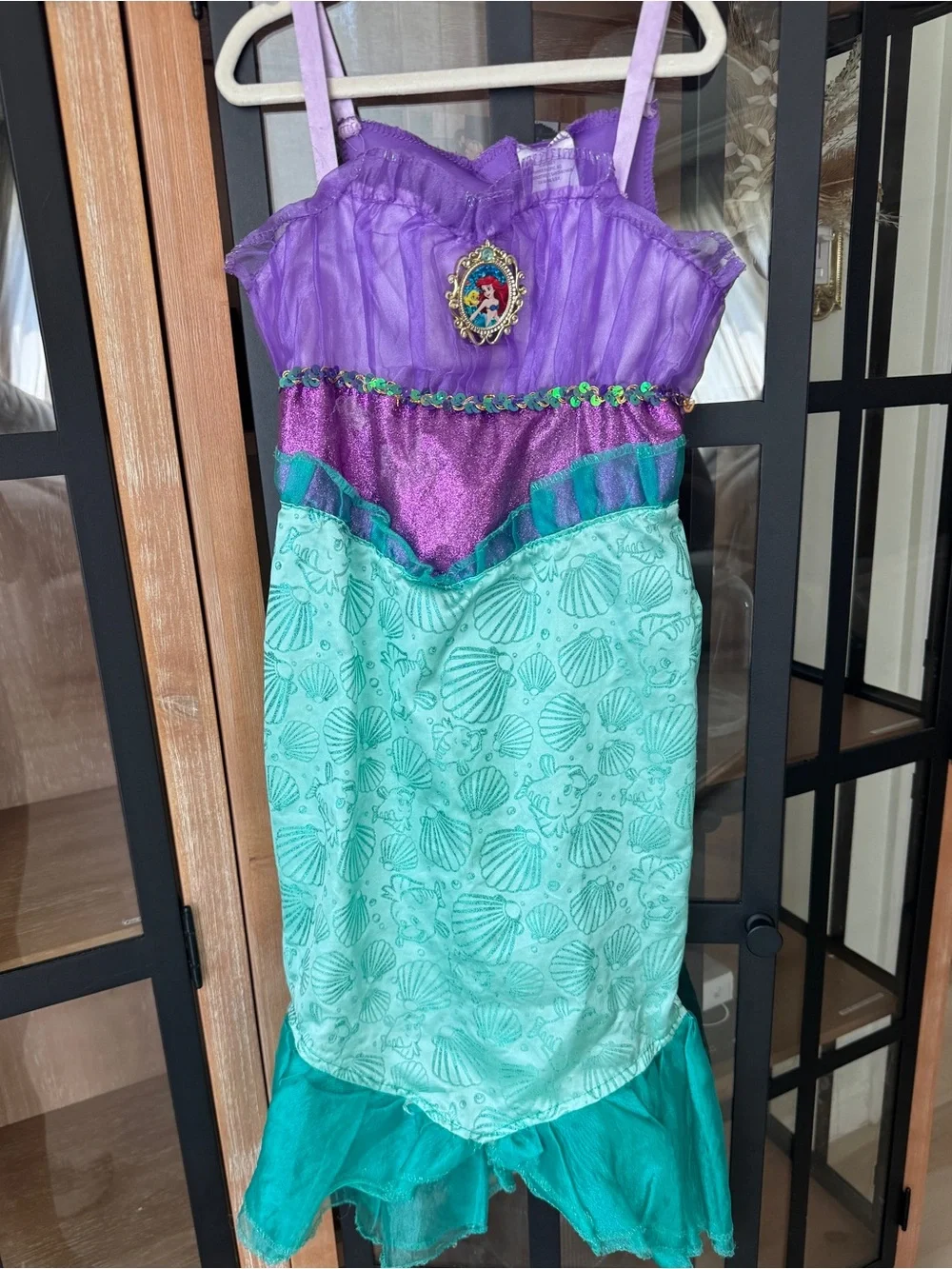 Disney Ariel dress costume the little mermaid long gown sequined glitter